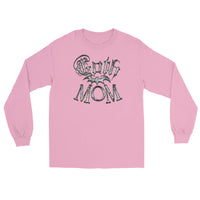 White Goth Mom Bat design on unisex long sleeve shirt, front view