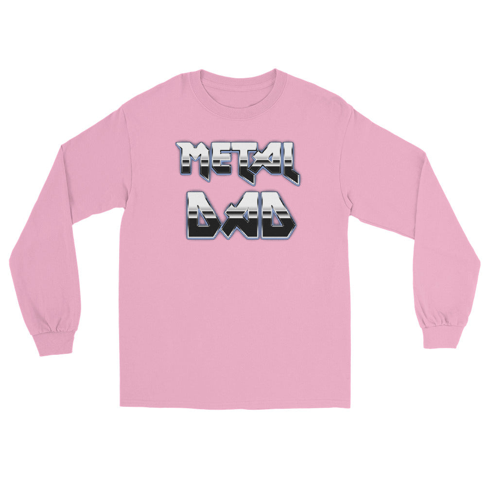 Metal Dad design on unisex long sleeve shirt, front view