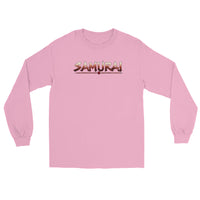 Samurai Warrior design on unisex long sleeve shirt, front view