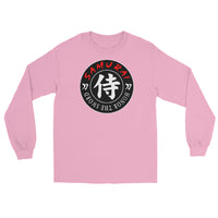 Samurai Honor Kanji 侍 design on unisex long sleeve shirt, front view