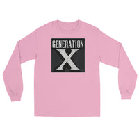 Gen X Retro design on unisex long sleeve shirt, front view
