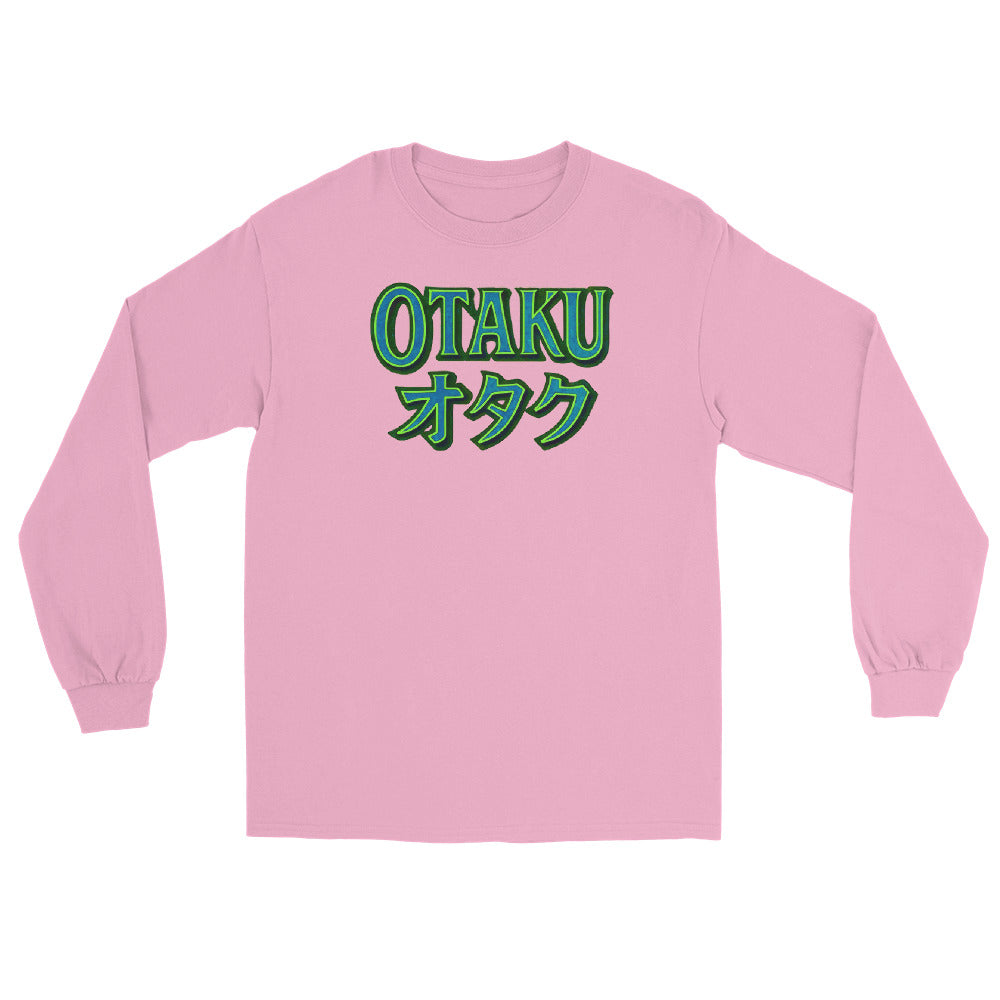 Otaku オタク Japanese Culture design on unisex long sleeve shirt, front view