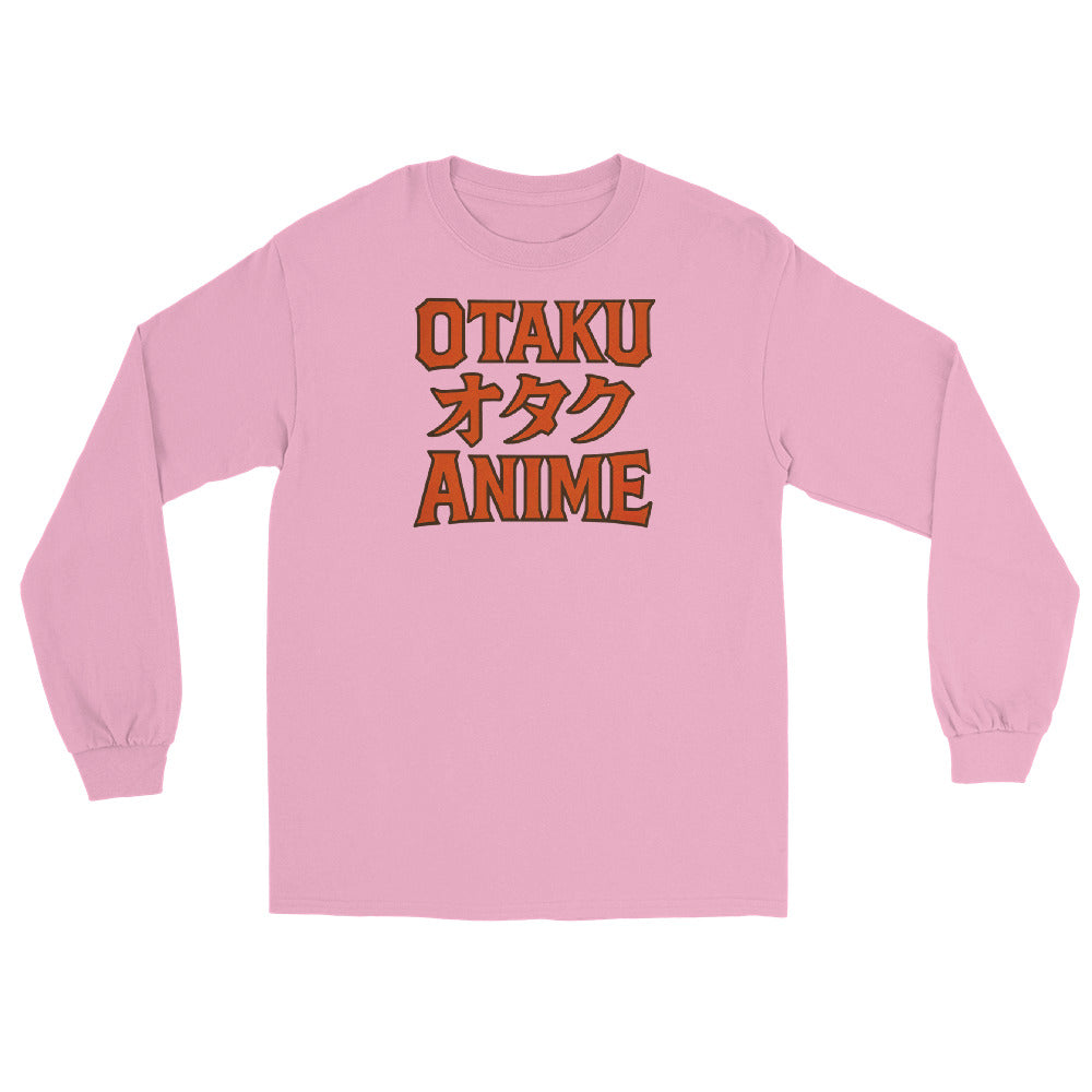 Otaku オタク Anime design on unisex long sleeve shirt, front view