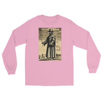 Plague Doctor 1334 design on unisex long sleeve shirt, front view