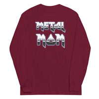 Metal Mom design on unisex long sleeve shirt, front view