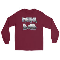 Metal Dad design on unisex long sleeve shirt, front view