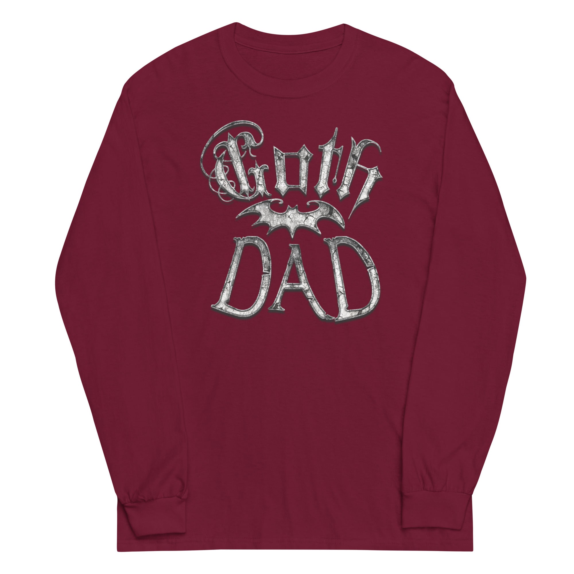 White Goth Dad with Bat Father's Day Gift Men’s Long Sleeve Shirt