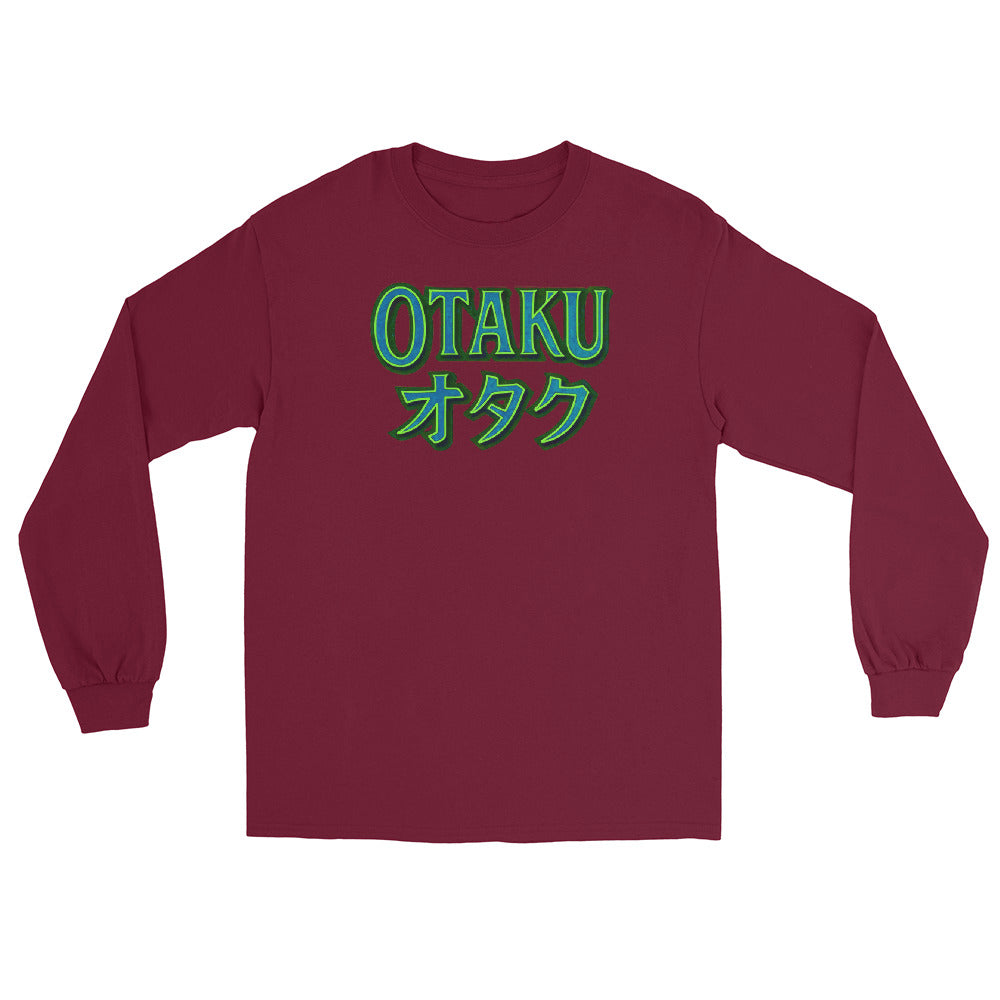 Otaku オタク Japanese Culture design on unisex long sleeve shirt, front view