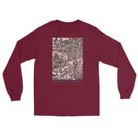 Feast of the Impaler design on unisex long sleeve shirt, front view