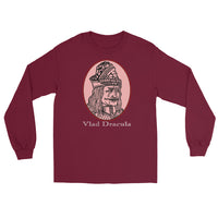 Vlad the Impaler design on unisex long sleeve shirt, front view