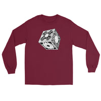Lament Configuration design on unisex long sleeve shirt, front view