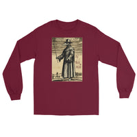 Plague Doctor 1334 design on unisex long sleeve shirt, front view