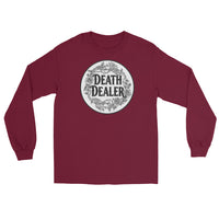 Death Dealer design on unisex long sleeve shirt, front view