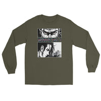 Anime Eyes Japanese Manga design on unisex long sleeve shirt, front view