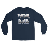 Metal Dad design on unisex long sleeve shirt, front view