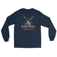 Splash Katana Swords design on unisex long sleeve shirt, front view