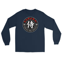 Samurai Honor Kanji 侍 design on unisex long sleeve shirt, front view