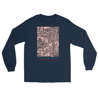 Feast of the Impaler design on unisex long sleeve shirt, front view