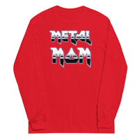 Metal Mom design on unisex long sleeve shirt, front view