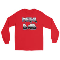 Metal Dad design on unisex long sleeve shirt, front view