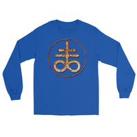 Withered Leviathan Cross design on unisex long sleeve shirt, front view