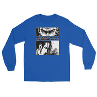 Anime Eyes Japanese Manga design on unisex long sleeve shirt, front view