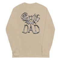 White Goth Dad Bat design on unisex long sleeve shirt, front view