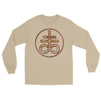 Withered Leviathan Cross design on unisex long sleeve shirt, front view