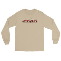 Samurai Warrior design on unisex long sleeve shirt, front view