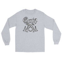 White Goth Mom Bat design on unisex long sleeve shirt, front view