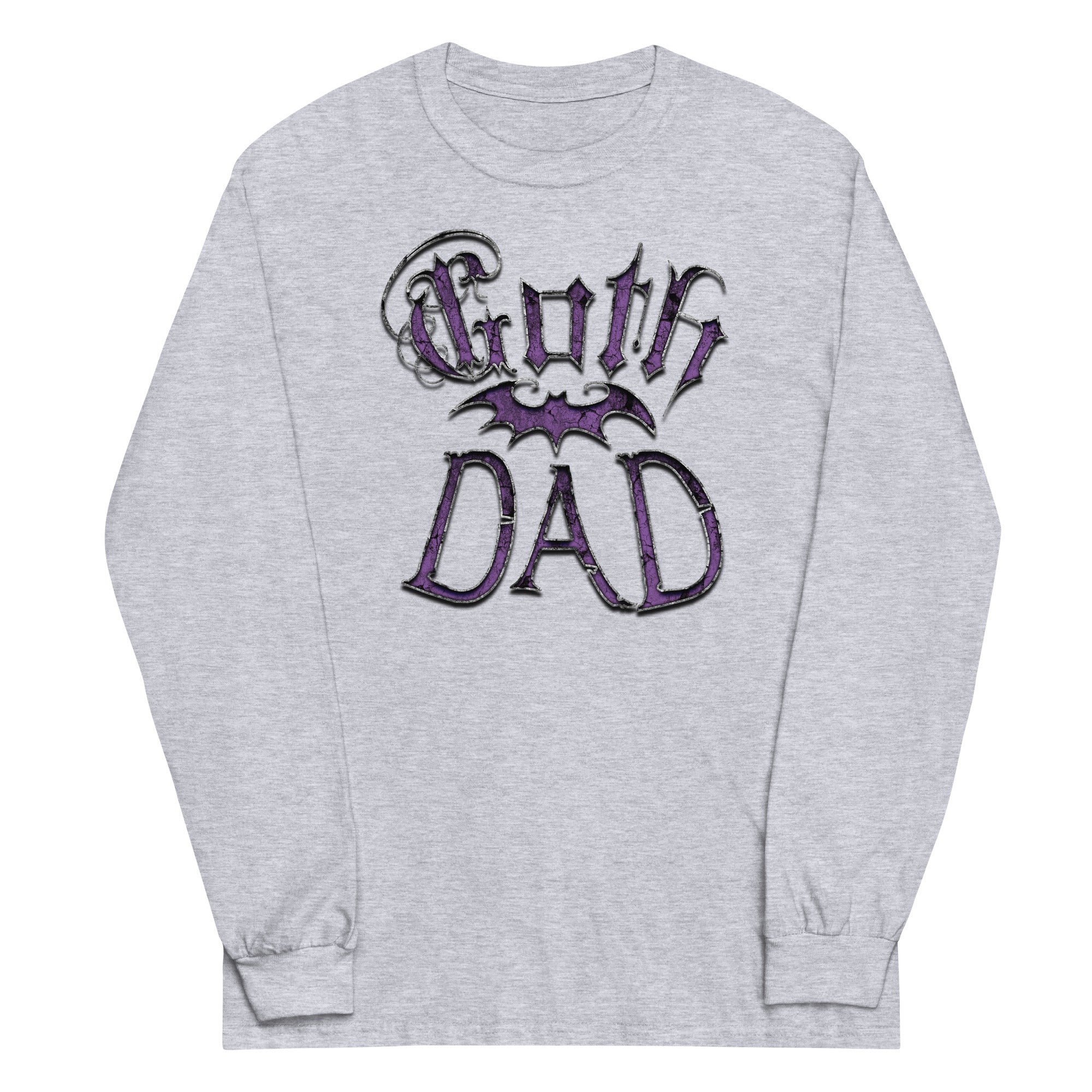 Purple Goth Dad with Bat Father's Day Gift Men’s Long Sleeve Shirt
