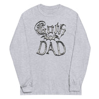 White Goth Dad Bat design on unisex long sleeve shirt, front view