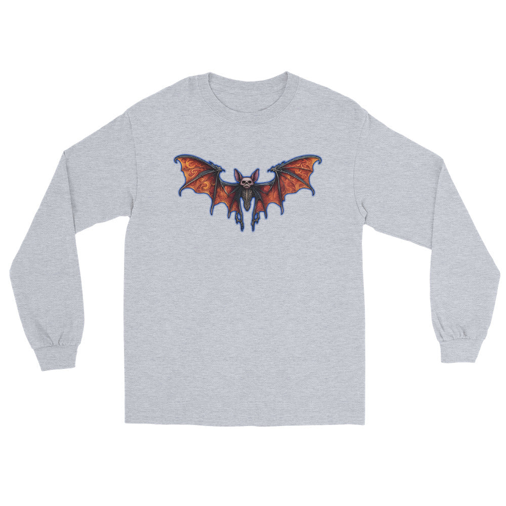 Vampire Bat Skeleton w/ Whimsical Goth Wings Long Sleeve Shirt