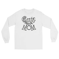 White Goth Mom Bat design on unisex long sleeve shirt, front view