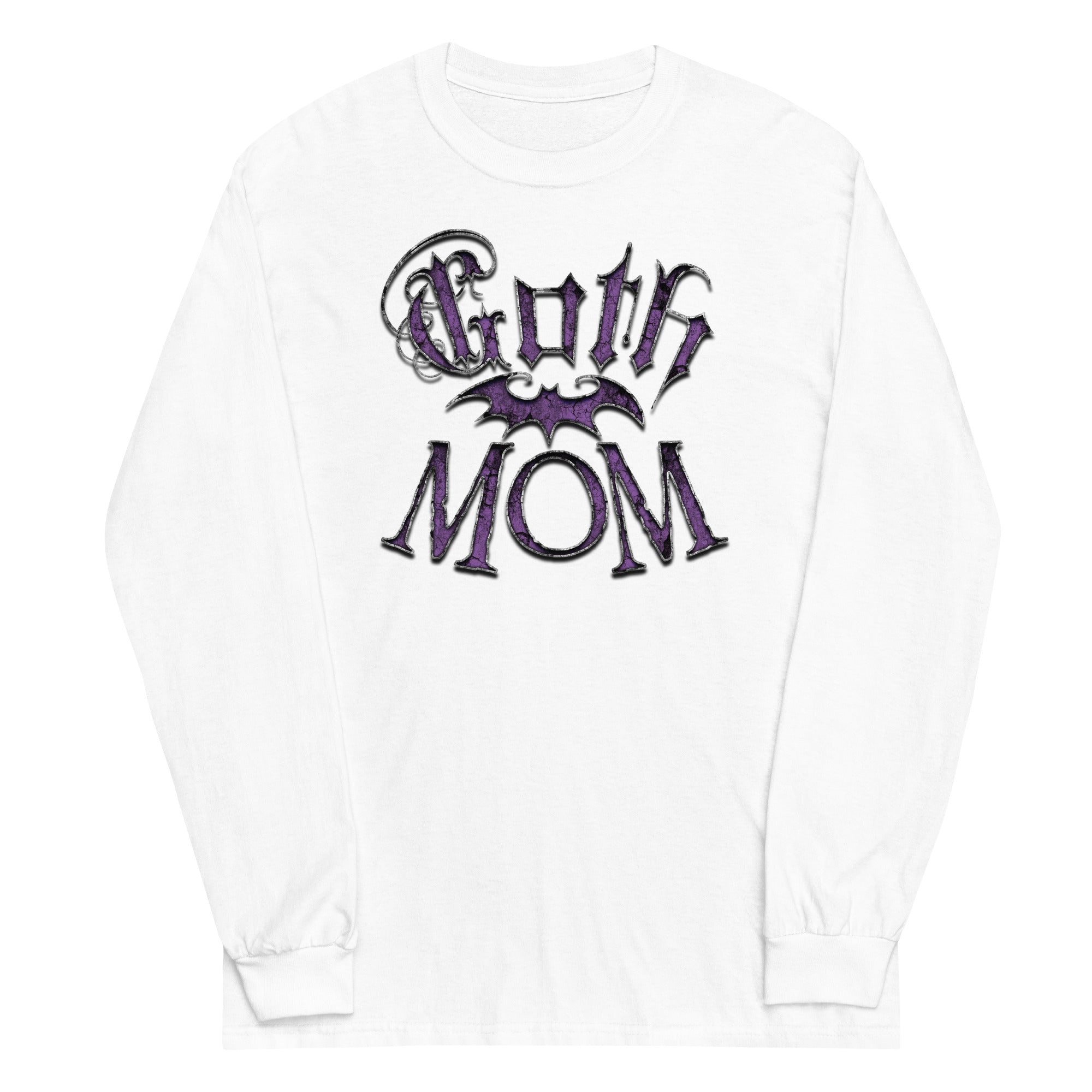 Purple Goth Mom with Bat Mother's Day Long Sleeve Shirt