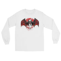 Blood Moon Vampire Bat design on unisex long sleeve shirt, front view