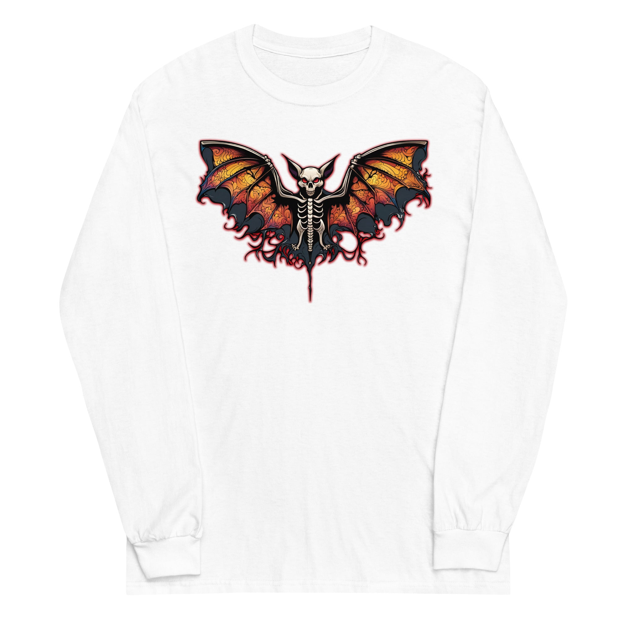 Vampire Bat Skeleton Rib Cage Halloween Long Sleeve Shirt