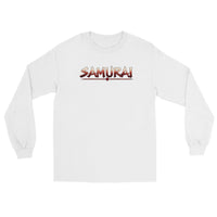 Samurai Warrior design on unisex long sleeve shirt, front view
