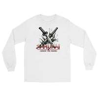 Splash Katana Swords design on unisex long sleeve shirt, front view