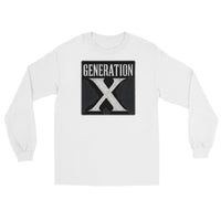 Gen X Retro design on unisex long sleeve shirt, front view