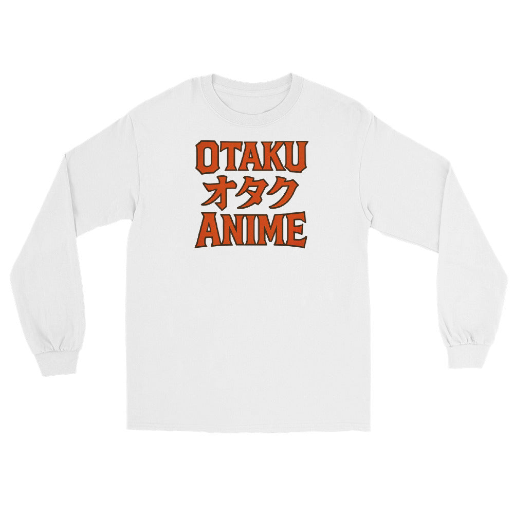 Otaku オタク Anime design on unisex long sleeve shirt, front view