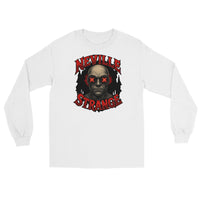 Neville Strange Future Corpses design on unisex long sleeve shirt, front view