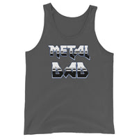 Metal Dad design on men's tank top, front view