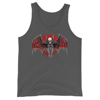 Blood Moon Vampire Bat design on men's tank top, front view