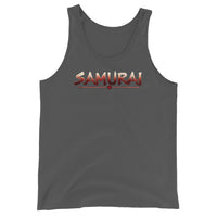 Samurai Warrior design on men's tank top, front view