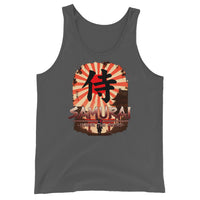 Samurai Warrior Honor the Sword design on men's tank top, front view