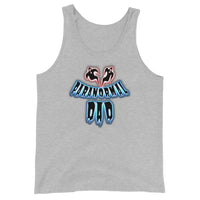 Paranormal Ghost Dad design on men's tank top, front view