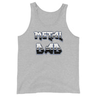 Metal Dad design on men's tank top, front view