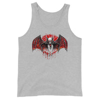 Blood Moon Vampire Bat design on men's tank top, front view