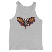 Vampire Bat Skeleton design on men's tank top, front view